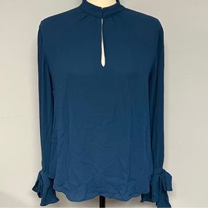 NWOT Ann Taylor Long Sleeve Split Neck Blouse Size Medium